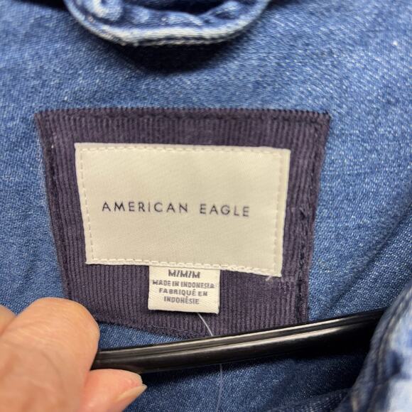 American Eagle Denim Flannel Shacket - Size Medium - NWT - Picture 2 of 7
